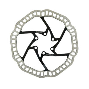 DISQUE DE FREIN VTT 6 VIS NEWTON ARGENT CENTRE NOIR 180MM