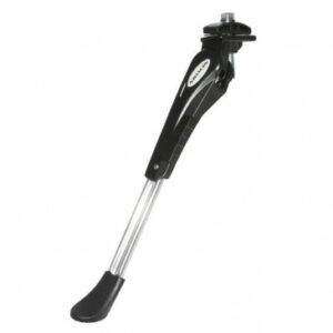 BEQUILLE LATERALE AVEC PLAQUE 26-28" REGLABLE ALU NOIR/ARGENT